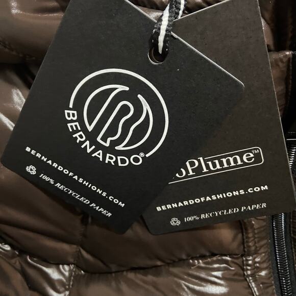 Bernardo Chocolate Hooded Water Resistant Packable Puffer Jacket, Sz M -- NWT - Picture 7 of 16